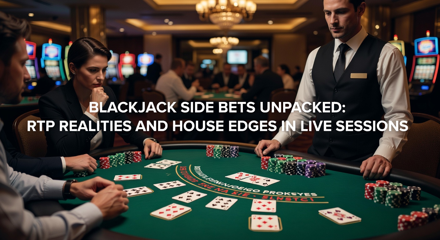 Close-up of a blackjack table with side bet options highlighted during a live dealer session, chips stacked near Perfect Pairs and 21+3 wager spots