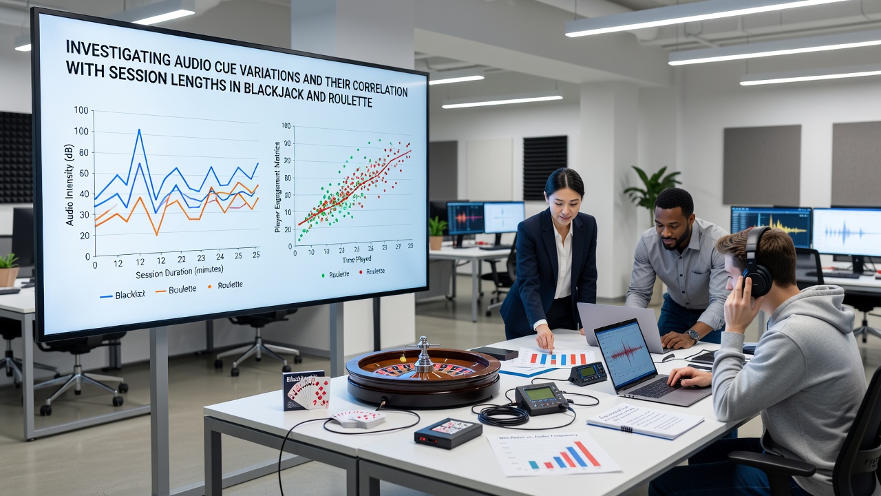 Comparative data visualization of session durations linked to audio variations in roulette and blackjack