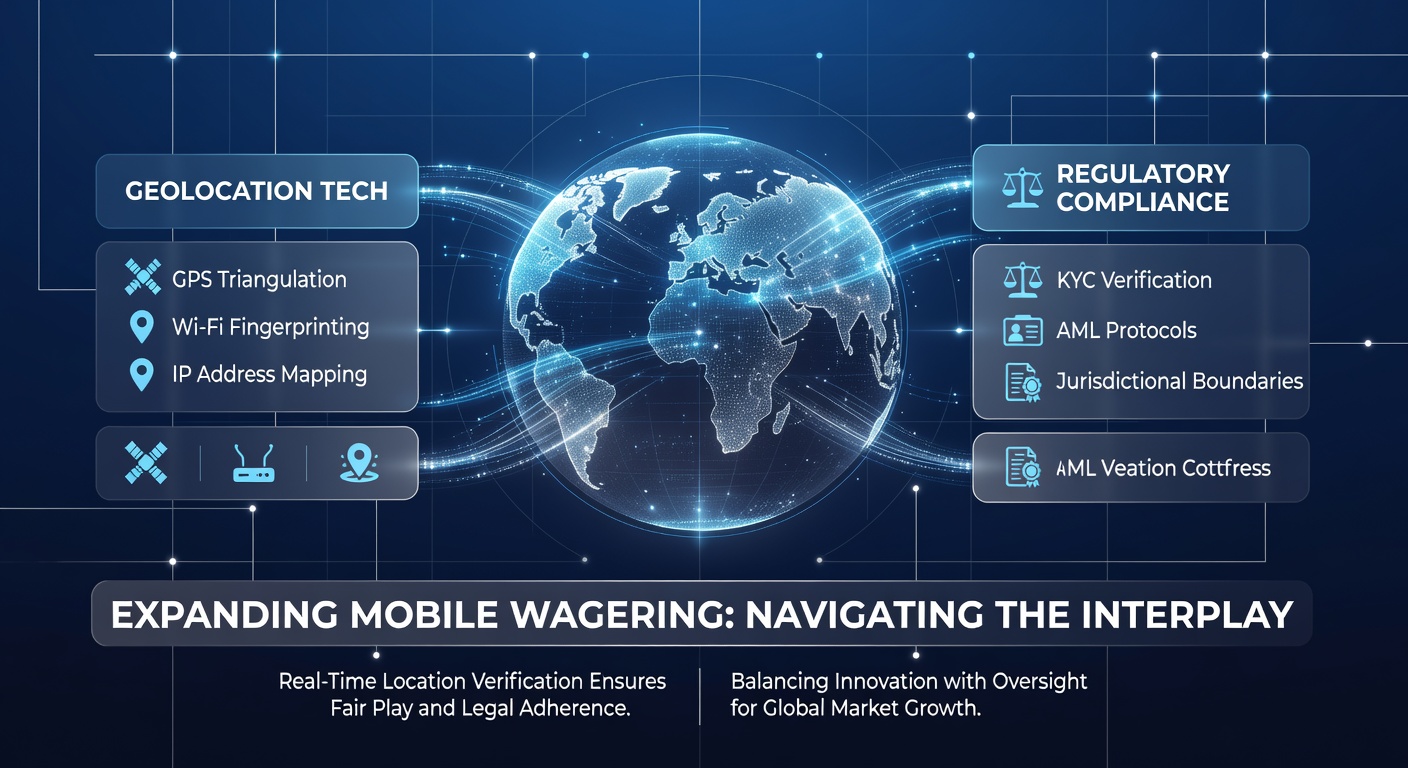 Regulatory compliance dashboard displaying real-time geolocation verification results for active wagering sessions